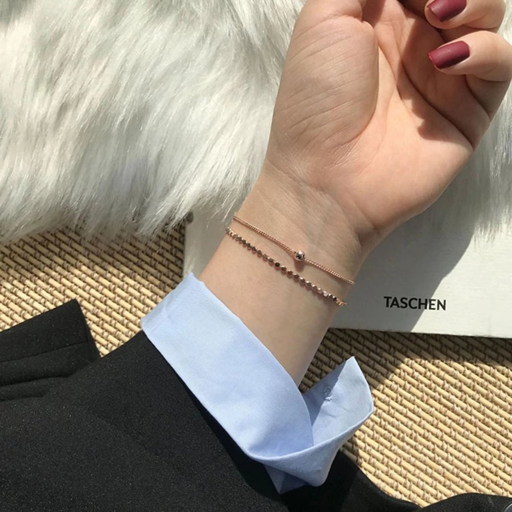 NEW Rose Gold/Sterling Silver Coin Bead Bracelet - Picture 3 of 11